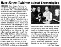 Hans-Jürgen Tschirner ist jetzt Ehrenmitglied